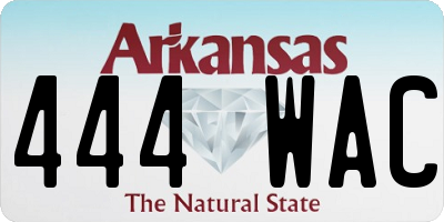 AR license plate 444WAC