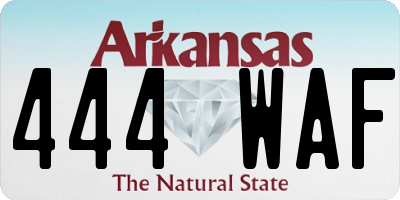 AR license plate 444WAF