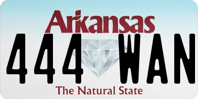 AR license plate 444WAN