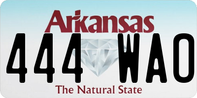 AR license plate 444WAO