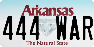 AR license plate 444WAR