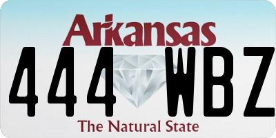 AR license plate 444WBZ