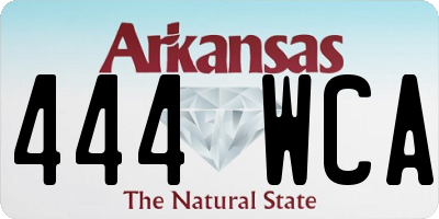 AR license plate 444WCA
