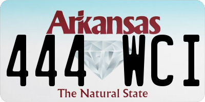 AR license plate 444WCI