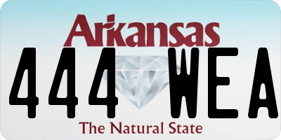 AR license plate 444WEA