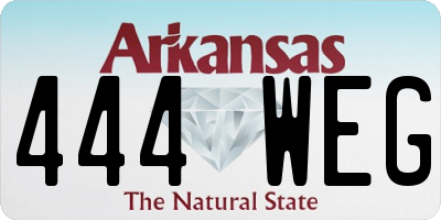 AR license plate 444WEG