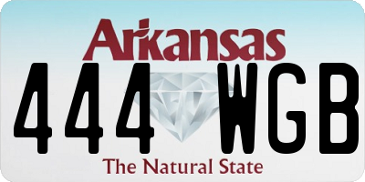 AR license plate 444WGB