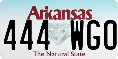 AR license plate 444WGO