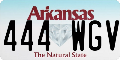 AR license plate 444WGV