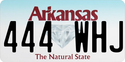 AR license plate 444WHJ