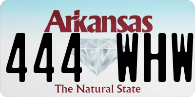 AR license plate 444WHW
