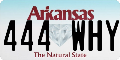 AR license plate 444WHY