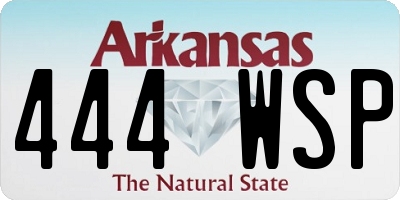 AR license plate 444WSP