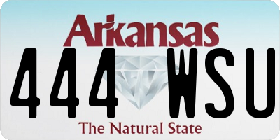 AR license plate 444WSU
