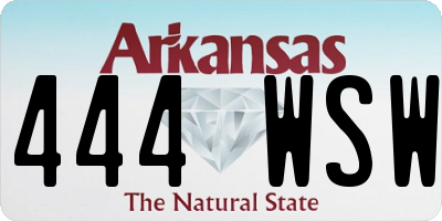 AR license plate 444WSW