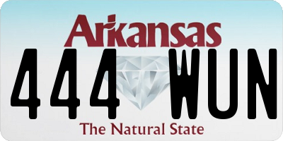 AR license plate 444WUN