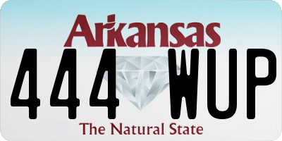 AR license plate 444WUP