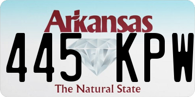 AR license plate 445KPW