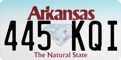 AR license plate 445KQI