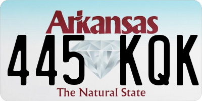 AR license plate 445KQK