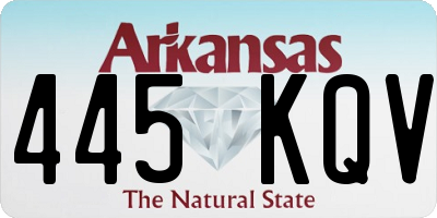 AR license plate 445KQV
