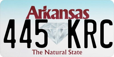 AR license plate 445KRC