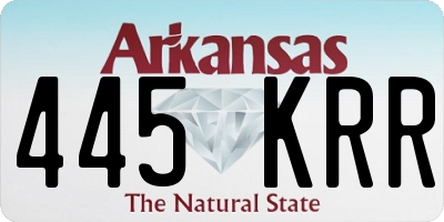 AR license plate 445KRR