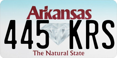 AR license plate 445KRS
