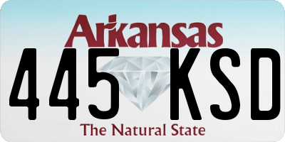AR license plate 445KSD