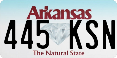 AR license plate 445KSN