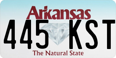 AR license plate 445KST