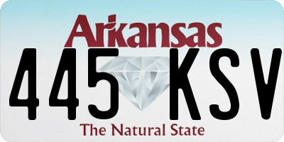 AR license plate 445KSV