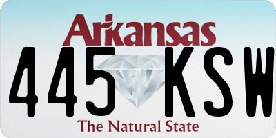AR license plate 445KSW