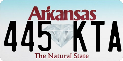 AR license plate 445KTA