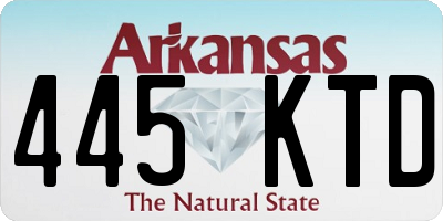 AR license plate 445KTD