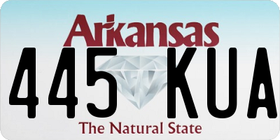 AR license plate 445KUA