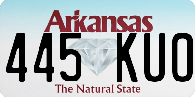 AR license plate 445KUO