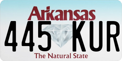 AR license plate 445KUR