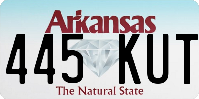 AR license plate 445KUT