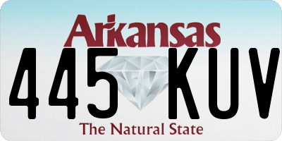 AR license plate 445KUV