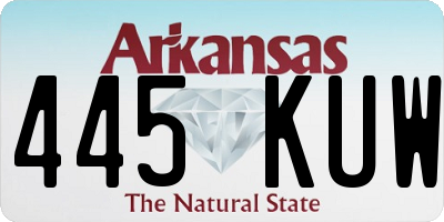 AR license plate 445KUW