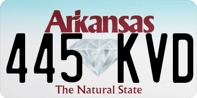 AR license plate 445KVD