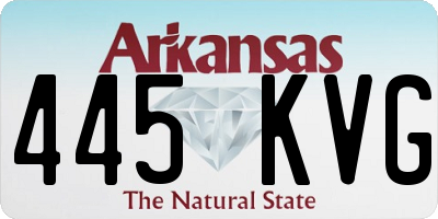 AR license plate 445KVG