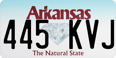 AR license plate 445KVJ
