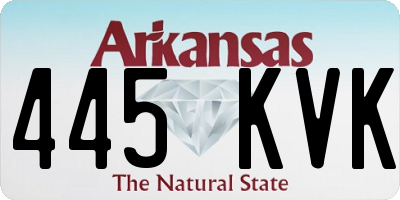 AR license plate 445KVK