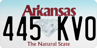 AR license plate 445KVO