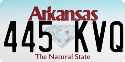 AR license plate 445KVQ