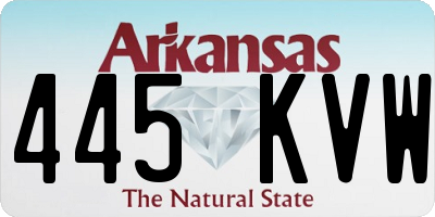 AR license plate 445KVW