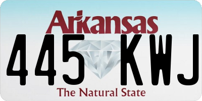 AR license plate 445KWJ
