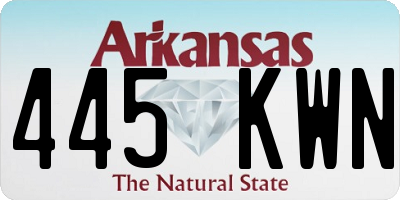 AR license plate 445KWN